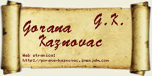 Gorana Kaznovac vizit kartica